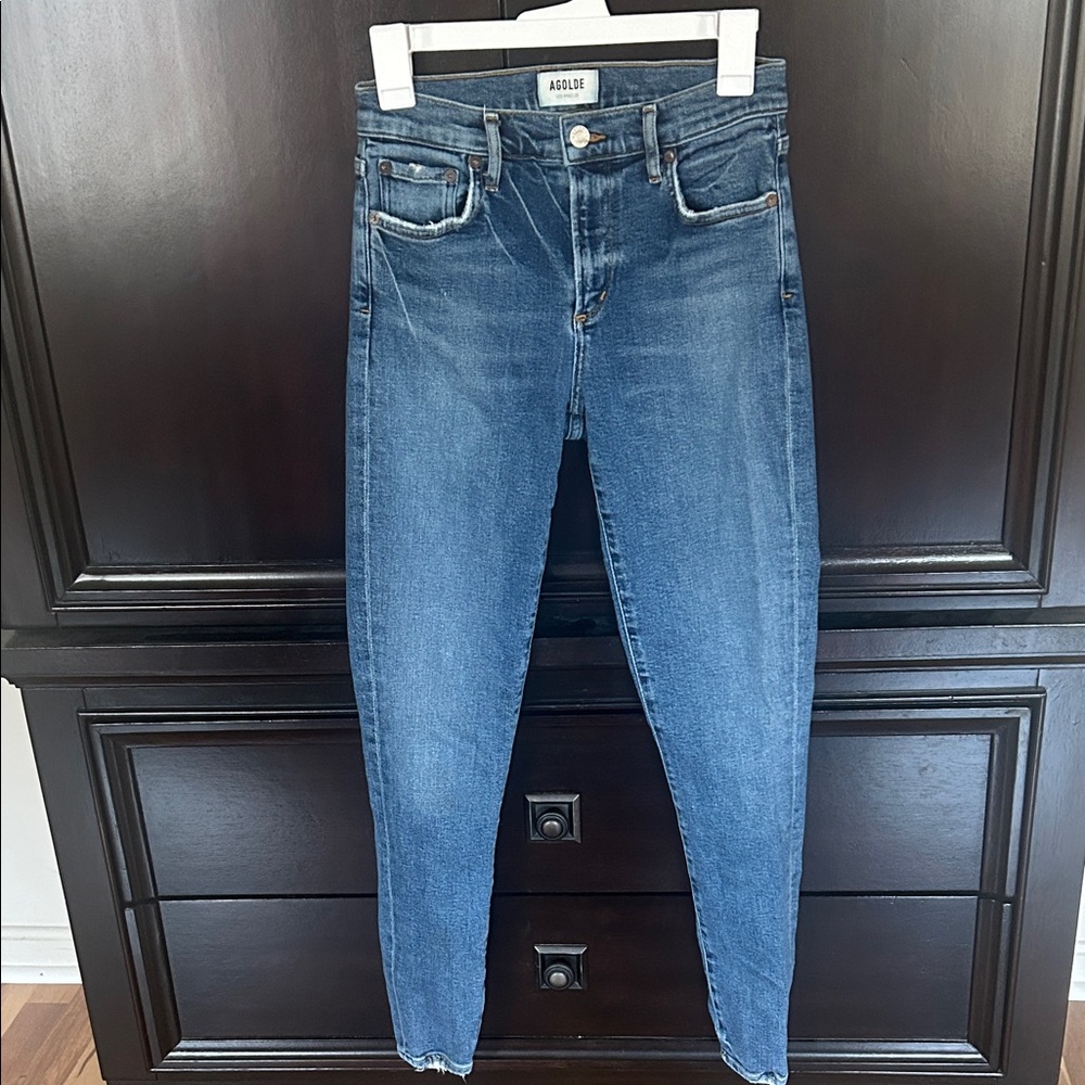 Agolde Women's Skinny Jeans in Medium Blue Wash